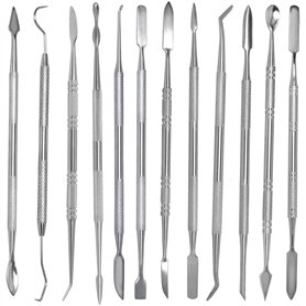 MMOBIEL Lot de 12 outils de sculpture de cire en acier inoxydable à double extrémité en polymère pour cicatrices SFX Outils de m