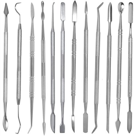 MMOBIEL Lot de 12 outils de sculpture de cire en acier inoxydable à double extrémité en polymère pour cicatrices SFX Outils de m