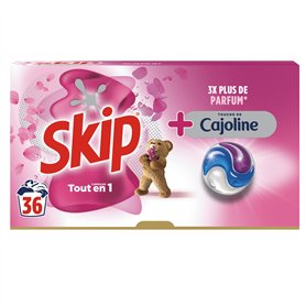 Skip Lessive Capsules Tout en 1 Touche de Cajoline 36 Lavages