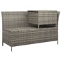 Salon de jardin 3 pcs avec coussins Gris Résine tressée
