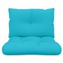 vidaXL Lot de 2 Coussins de Palette, Galettes de Chaise avec Dossier, Décoration Jardin Terrasse Patio Extérieur, Turquoise Tiss