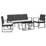 vidaXL Ensemble à Manger de Jardin avec Coussins 5 pcs Noir rotin PP