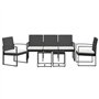 vidaXL Ensemble à Manger de Jardin avec Coussins 5 pcs Noir rotin PP, Ensemble à Manger, Ensemble à Manger d'extérieur, Ensemble