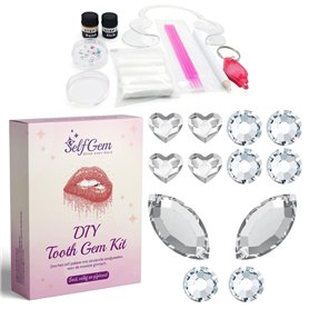 SelfGem® Kit Strass Dentaires| Inclus 12 pierres Strass Dentaire | Facile à utiliser | Swarovski de haute qualité | Bijoux Denta