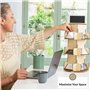 Présentoir à Autocollants | Présentoir Rotatif de Table en Bois | Présentoir Cartes Vendeurs | Présentoir d'organisation pour dé