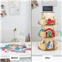 Présentoir à Autocollants | Présentoir Rotatif de Table en Bois | Présentoir Cartes Vendeurs | Présentoir d'organisation pour dé
