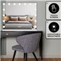 Bayt Miroir Maquillage Hollywood avec Éclairage 58x46 cm – Miroir LED Dimmable avec Grossissement 10x – Blanc
