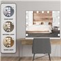 Bayt Miroir Maquillage Hollywood avec Éclairage 58x46 cm – Miroir LED Dimmable avec Grossissement 10x – Blanc