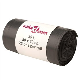 vidaXL Sacs poubelles 250 pcs Noir 35 L