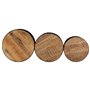 vidaXL Tables de Bar Forme Tambour 3 pcs Bois de manguier Massif Brut, Table de Bar, Table de Bar de Jardin, Table de Bar de Bal