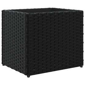 vidaXL Jardinière Noir 36x30x32 cm résine tressée