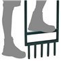 vidaXL Aérateur de Pelouse 5 Dents Creuses, Outil de Déchaumage, Aérateur Manuel Jardin Terrasse Cour, Vert Acier Enduit de Poud