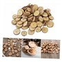 Lot de 100 biscuits de 3 à 4 cm, décorations de Noël en vrac, étiquettes rondes, accessoires de photographie en bois, copeaux de