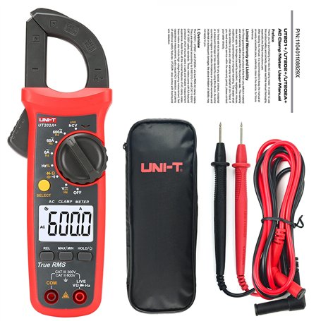 UNI-T UT202A + Pince ampèremétrique numérique 6000 points Gamme automatique True RMS; Rétro-éclairage; Multimètre NCV