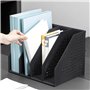 OhMill Porte-Revues Pliable Module de Classement Vertical Porte-Catalogues avec 4 Compartiments Boîte de Rangement Bureau Organi