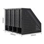 OhMill Porte-Revues Pliable Module de Classement Vertical Porte-Catalogues avec 4 Compartiments Boîte de Rangement Bureau Organi