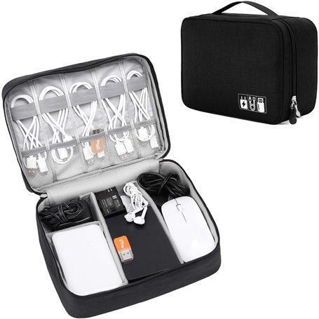 JNTMIKUN Sac de Rangement Câble Universel Pochette Cable de Voyage Organisateur Accessoires Électronique pour Disque Dur Externe