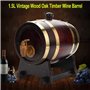lyrlody - Distributeur de vin baril, baril de chêne, baril de châtaignier avec robinet pour stocker le vin, Brandy, whisky ECC, 