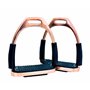 Lenza Étriers flexibles de sécurité en acier inoxydable avec marches solides Or rose brillant 10 cm