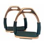 Lenza Étriers flexibles de sécurité en acier inoxydable avec marches solides Or rose brillant 10 cm