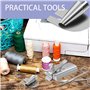 Lot de 4 Accessoires Couture pour Machines à Coudre Pied Presseur Ourlet Roulé pour La Maison Convient Convient à Une Large Gamm