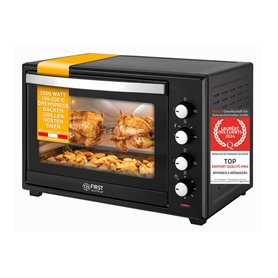 TZS First Austria Mini-four 60 l I 2000 W I Convection + Rôtisserie I 4 éléments chauffants I Plage de température jusqu'à 230 °
