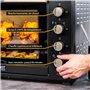 TZS First Austria Mini-four 60 l I 2000 W I Convection + Rôtisserie I 4 éléments chauffants I Plage de température jusqu'à 230 °