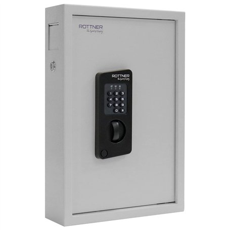 Rottner Keytronic 48 Coffre-fort à clés en acier Gris Serrure électronique avec ouverture d'urgence mécanique Patère réglable 48