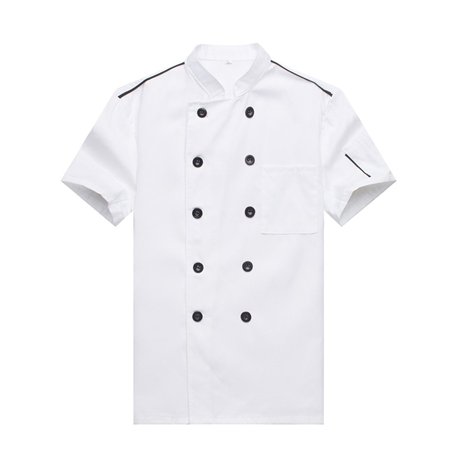 Veste de Cuisinier V¨ºtement de Travail Unisexe Manches Courtes