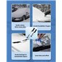 Grattoir à glace de voiture avec balai de 92 cm - Extensible - Avec poils à grand bord et poignée ergonomique antidérapante - Gr
