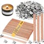 Lot de 100 mèches de bougie avec 100 supports en fer