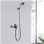 NIDONE Pomme de Douche rétro en cuivre douchette à Main Accessoires de Salle Bain avec Tuyau 1, 5 m Douche à Main en cuivre