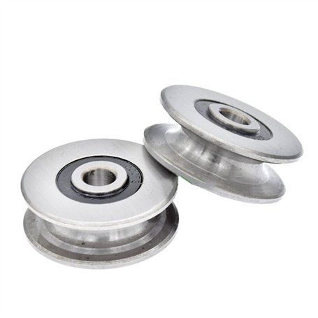 Lfang-Poulies de synchronisation 10 * 40 * 14mm U rainuré de la poulie en mouvement de poulie en acier de poulie for 1 0mm Rail