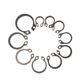 Rondelles de bague de retenue en C en acier inoxydable100 pièces ensemble de circlips de retenue externe/interne de type E Cir C