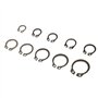 Rondelles de bague de retenue en C en acier inoxydable100 pièces ensemble de circlips de retenue externe/interne de type E Cir C