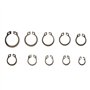 Rondelles de bague de retenue en C en acier inoxydable100 pièces ensemble de circlips de retenue externe/interne de type E Cir C