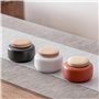 Boîte à thé Boîtes de Cuisine en Céramique, Bocal de Rangement Alimentaire en Porcelaine avec Couvercle et Boîte en Bois Herméti