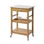 Rayonnage mobile Chariot de cuisine en bambou