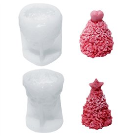 Lot de 2 moules à bougies en silicone en forme de pomme de pin de Noël 3D en forme de pomme de pin