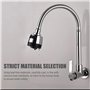 Candeon Robinet De Cuisine Flexible, G1/2 Inch Robinet Eau Froide Uniquement Robinet Mural Evier De Cuisine, à Une Main Orientab
