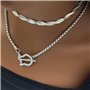 RVHAOODI 925 SterlingHorseshoe pour les femmes et les hommes, les pendentifs en fer à cheval, le collier en fer à cheval en form