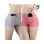 SYT-MD Culotte Femme, Femmes Sécurité Pantalon Court Courts Solid Solid Boxer sous Jupe Short avec Poches à glissière Sécurité s