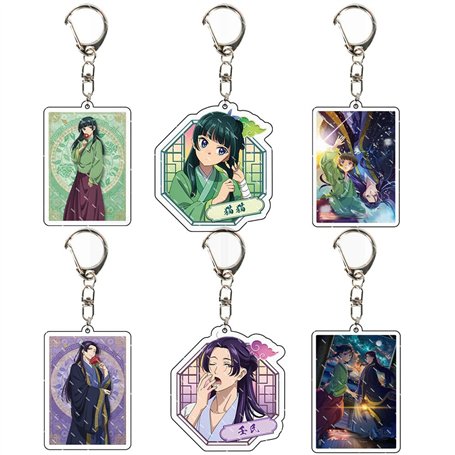 SUJEBRAN 6 PCS Carnets De L'Apothicaire Figurine Porte Clef MaoMao Cosplay Accessoires Anime Apothecary Diary Deco Keychain Merc
