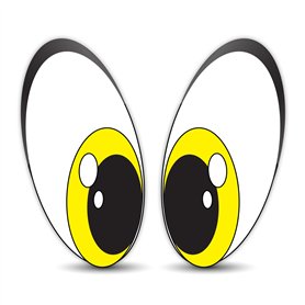SkinoEu® 2 x Autocollants Stickers Vinyle Paire Yeux Jaune Casque Eyes Voiture Camion Fenêtre Porte Auto Moto Vélo Tuning B 76
