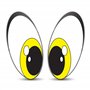 SkinoEu® 2 x Autocollants Stickers Vinyle Paire Yeux Jaune Casque Eyes Voiture Camion Fenêtre Porte Auto Moto Vélo Tuning B 76