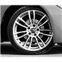 Biomar Labs 4 x 56mm Autocollant 3D Noir Argent Royaume-Uni Drapeau Silicone pour Cache-Moyeu Enjoliveurs Centre de Roue Caches 