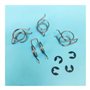 Lot de 2 ressorts de torsion doubles for poignée de frein de vélo électrique avec circlips en C, argent