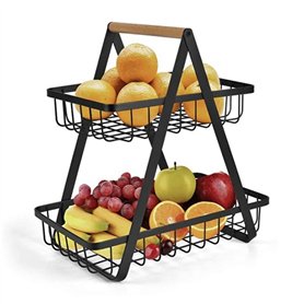 Corbeille à fruits Fruit Basket Grand panier à Fruits en métal à 2 niveaux