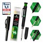 HULKIES Lot de marqueurs 3 en 1 - Marqueur innovant avec 6 mines de rechange - Crayon de chantier avec carquois et taille-crayon