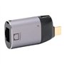 Adaptateur USB C vers Ethernet, Adaptateur 10/100/1000Mbps USB-C Mâle vers RJ45 Femelle, Adaptateur Réseau LAN Ethernet avec Por